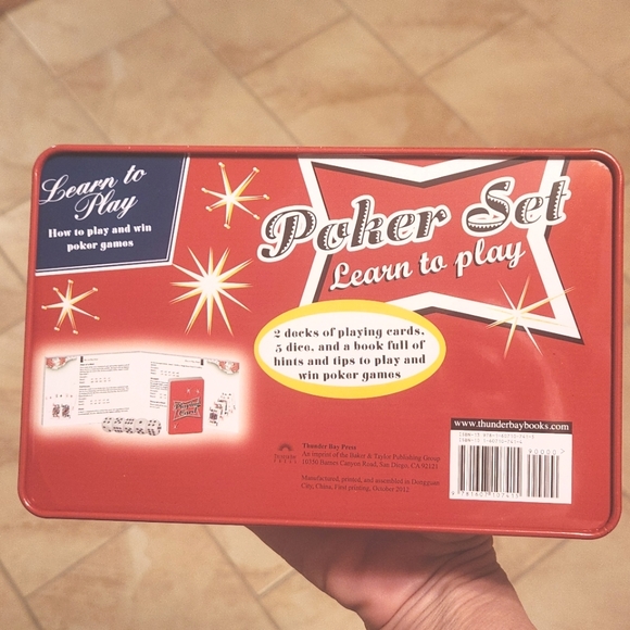 Poker Learn To Play Set In Metal Tin By Thunder Bay Press - Picture 2 of 8
